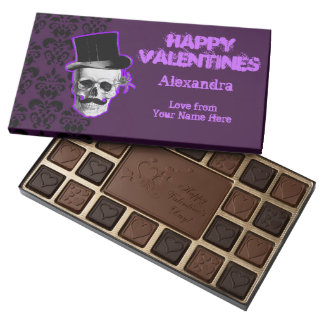 Personalized purple gothic valentines day assorted chocolates