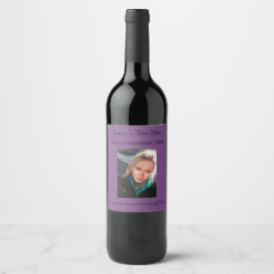 Personalized Purple Grape Photo Wine Label