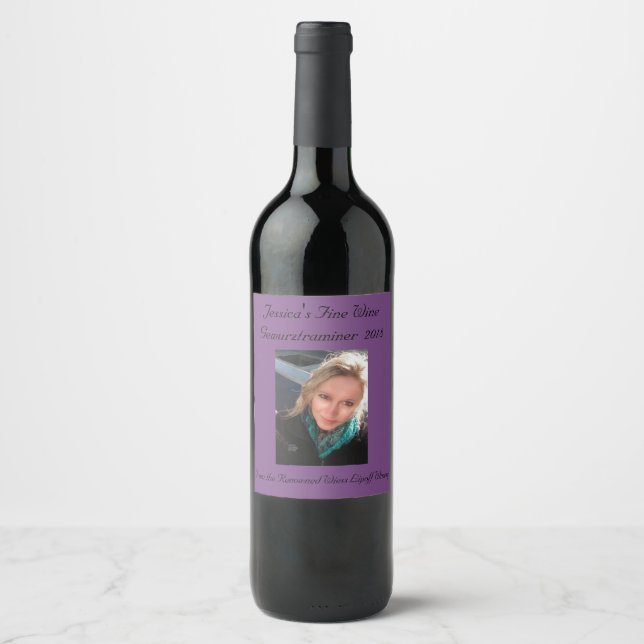 Personalized Purple Grape | Photo Wine Label (Front)