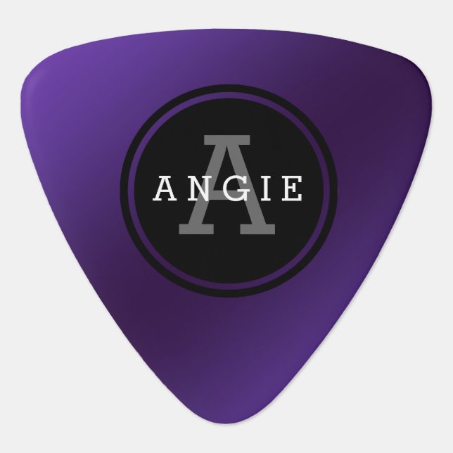Personalized Purple Guitar Pick (Front)