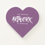 Personalized Purple Heart Artist Sketchbook Notebook at Zazzle