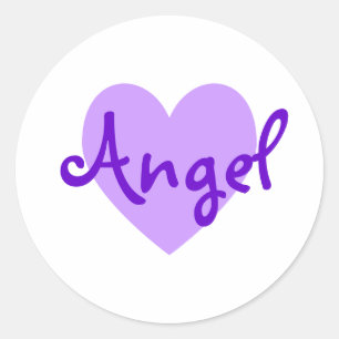 Personalized Purple Heart for Your Angel Classic Round Sticker