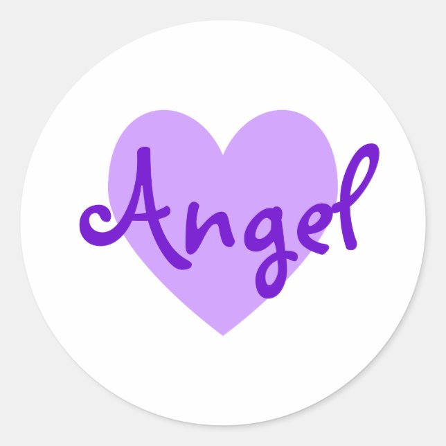 Personalized Purple Heart for Your Angel Classic Round Sticker (Front)
