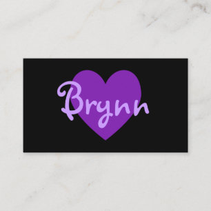 Personalized Purple Heart on Black Business Card