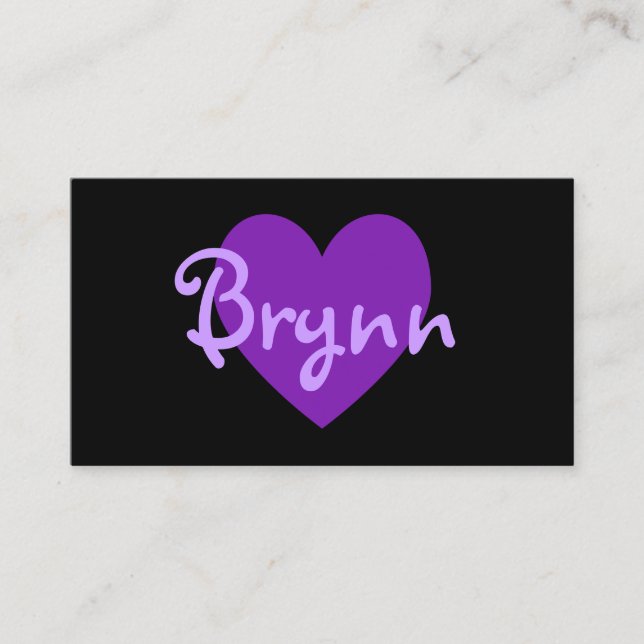 Personalized Purple Heart on Black Business Card (Front)