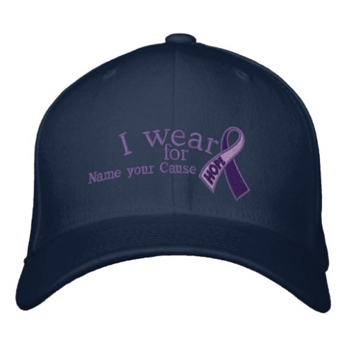 Personalized Purple Hope Spirit Day Ribbon Text Embroidered Baseball Cap