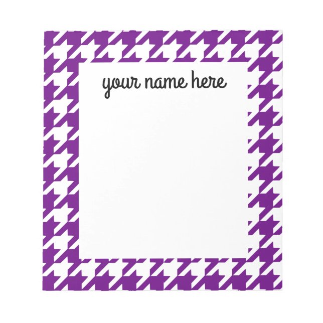 Personalized Purple Houndstooth Notepad (Front)