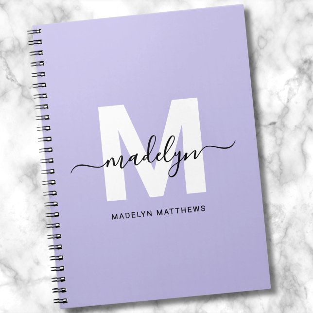 Personalized Purple Initial Monogram Notebook (Personalized Purple Initial Monogram notebook)