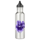 Personalized Purple Iris Water Bottle