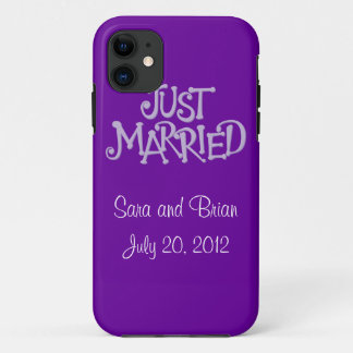 Personalized Purple Just Married iPhone 5 Case