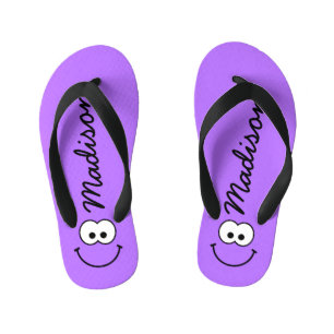 Personalized Purple Kid's Flip Flops
