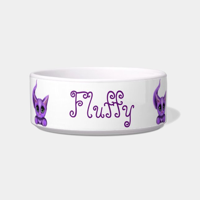 Personalized Purple Kitty Bowl (Left)