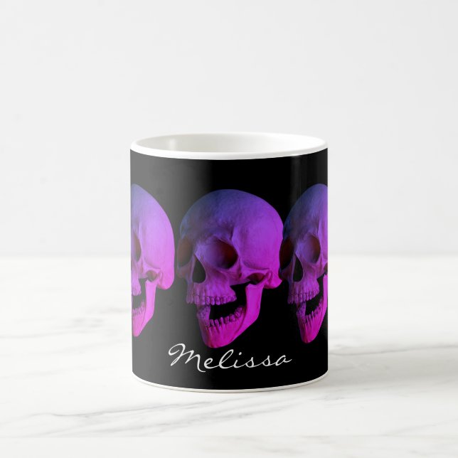 Personalized Purple Laughing Skull Coffee Mug (Center)