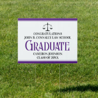 Personalized Purple Law School Graduate Yard