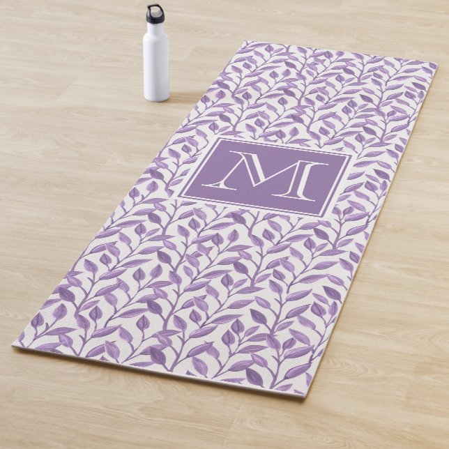 Personalized Purple Leaves Yoga Mat (In Situ)