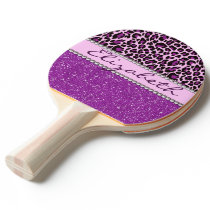 Personalized Purple Leopard Print Glitter Ping-Pong Paddle Personalized Purple Leopard Print Glitter Ping-Pong Paddle
