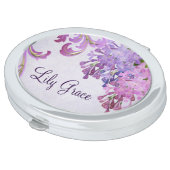 Personalized Purple Lilacs Mirror For Makeup (Turned)