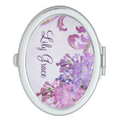 Personalized Purple Lilacs Mirror For Makeup (Side)