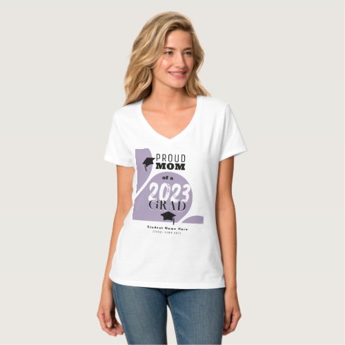 Personalized Purple Modern Arch Proud Mom Grad T_Shirt