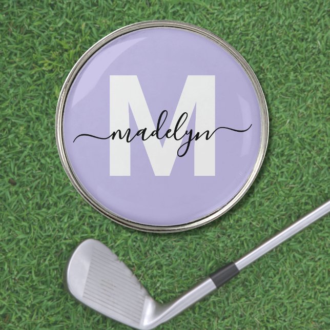 Personalized Purple Monogram Initial Name Golf Ball Marker (Personalized Purple Monogram Initial Name golf ball marker)