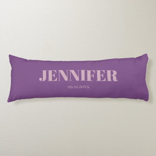 Personalized purple Name Body Pillow