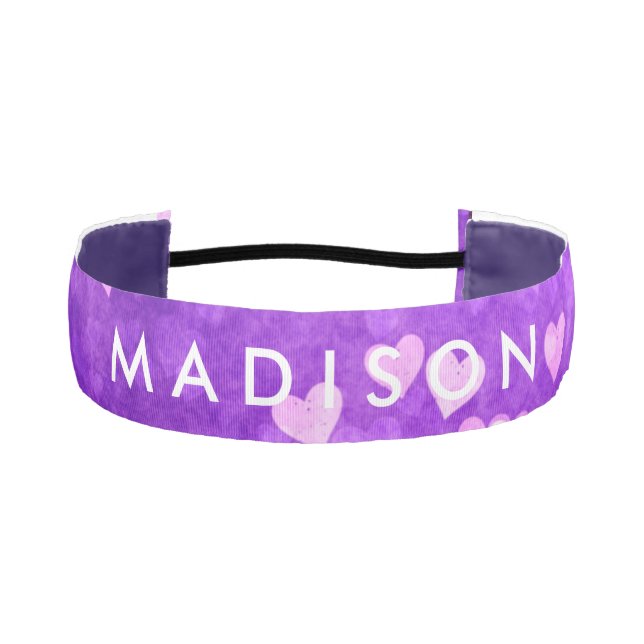Personalized Purple Non Slip Headband for Girls (Front)