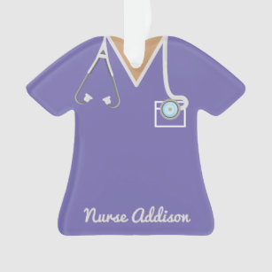 Personalized Purple Nurse Scrubs Nursing Gift Ornament