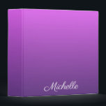 Personalized purple ombre 3 ring binder<br><div class="desc">Personalized purple ombre</div>