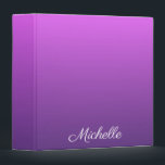 Personalized purple ombre 3 ring binder<br><div class="desc">Personalized purple ombre</div>