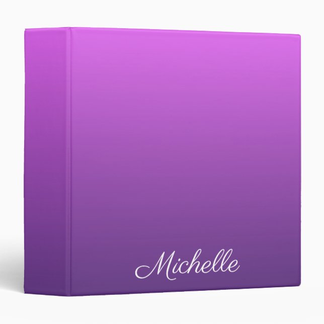 Personalized purple ombre 3 ring binder (Front/Spine)