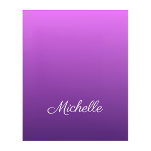 Personalized purple ombre acrylic print
