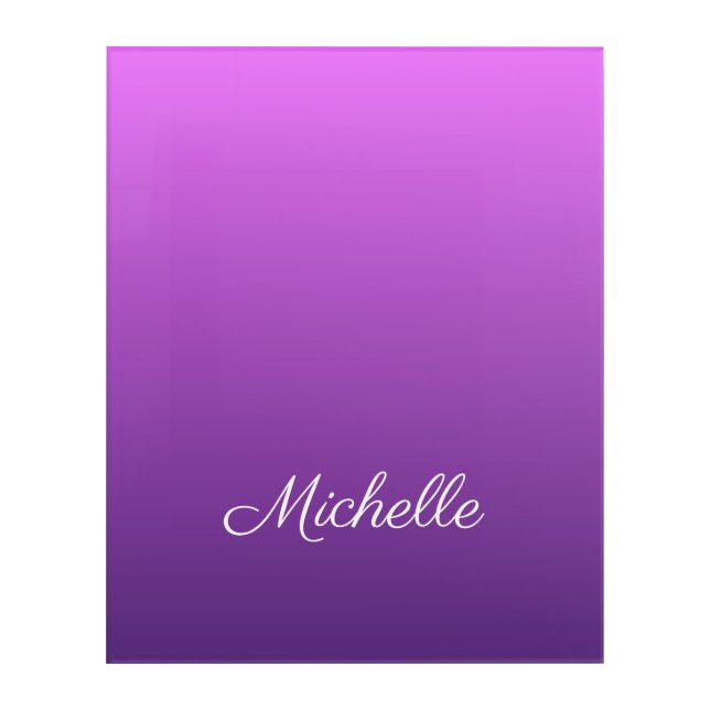 Personalized purple ombre acrylic print (Front)