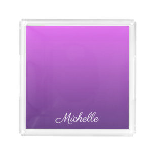 Personalized purple ombre acrylic tray