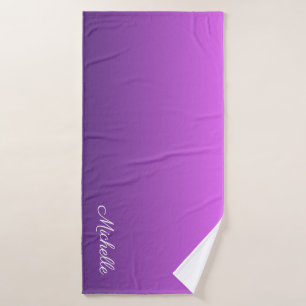 Personalized purple ombre bath towel