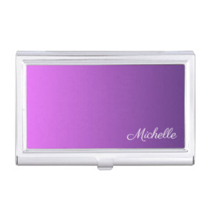 Personalized purple ombre business card case