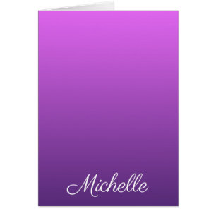 Personalized purple ombre cards