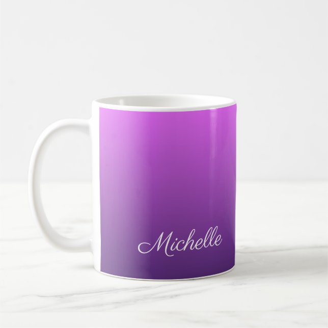 Personalized purple ombre coffee mug (Left)
