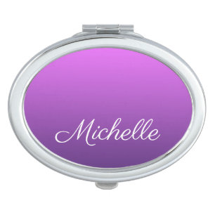 Personalized purple ombre compact mirror