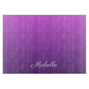 Personalized purple ombre cutting board