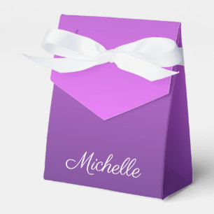 Personalized purple ombre favor boxes