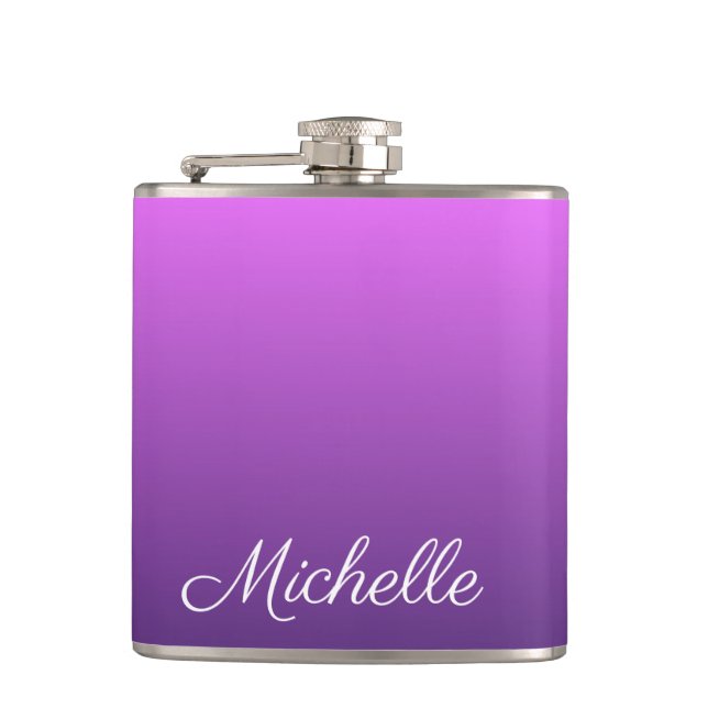 Personalized purple ombre flask (Front)