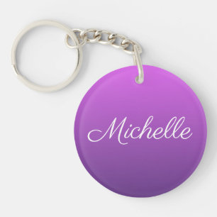 Personalized purple ombre keychain