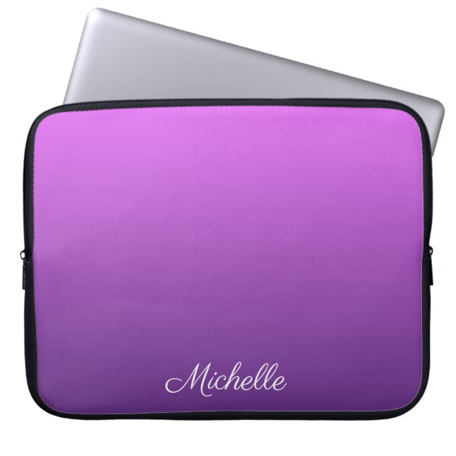 Personalized purple ombre laptop sleeve (Front)