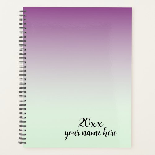 Personalized Purple Ombre Planner Notebook