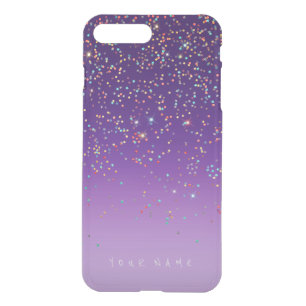 Personalized Purple Ombre Silver Golden Glitter iPhone 8 Plus/7 Plus Case
