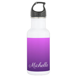 Personalized purple ombre stainless steel water bottle