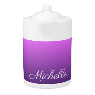 Personalized purple ombre teapot