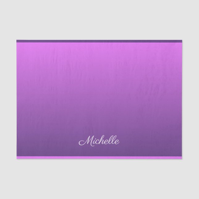 Personalized purple ombre tissue paper (Front)