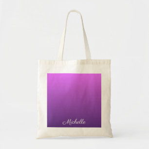 Personalized purple ombre tote bag