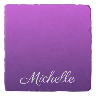 Personalized purple ombre trivet